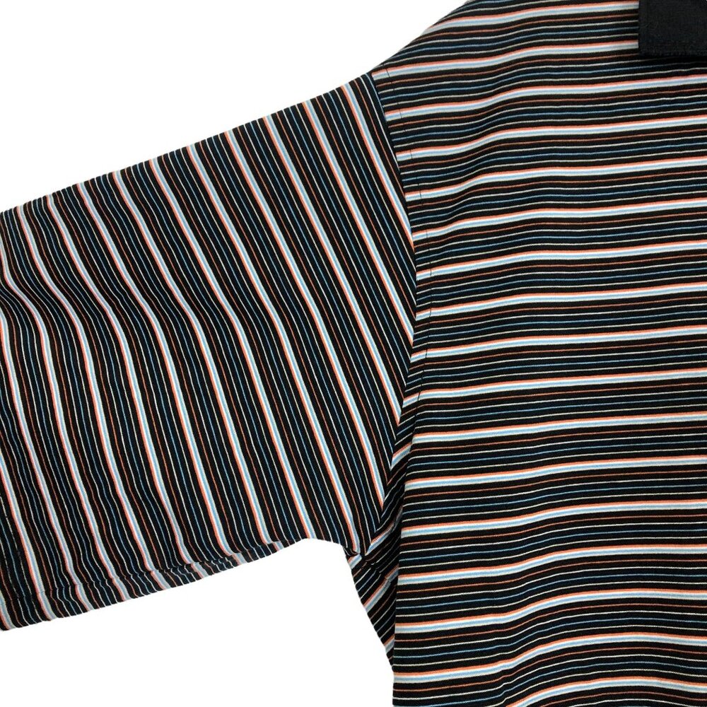 St. Andrews of Scotland Men's Golf Polo Shirt Sz Large Short Sleeve Striped Blue - Picture 6 of 10